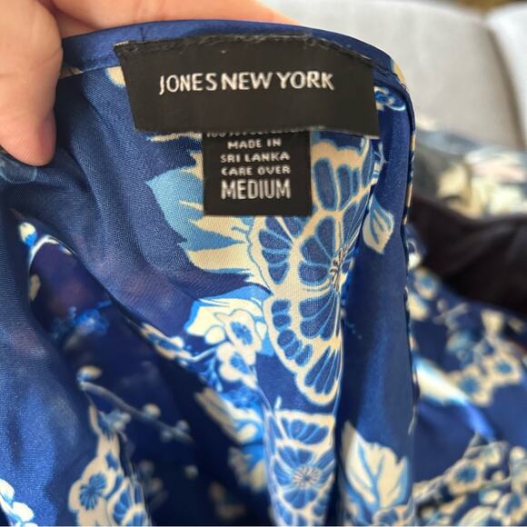 Jones New York Blue Floral Retro Midi Slip Dress - Picture 5 of 6